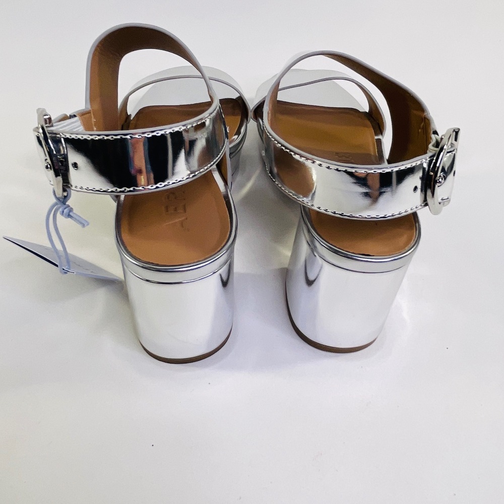 Aerosoles Camera Silver Metallic Platform Sandals Block Heel Womens 7M New - Picture 5 of 7
